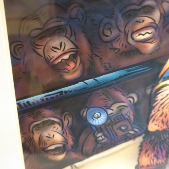 NEW 17 x 14 RAGING MONKEY” BOXING APE FRAMED ARTWORK PRINT CHET PHILLIPS SIGNED - Picture 7 of 13